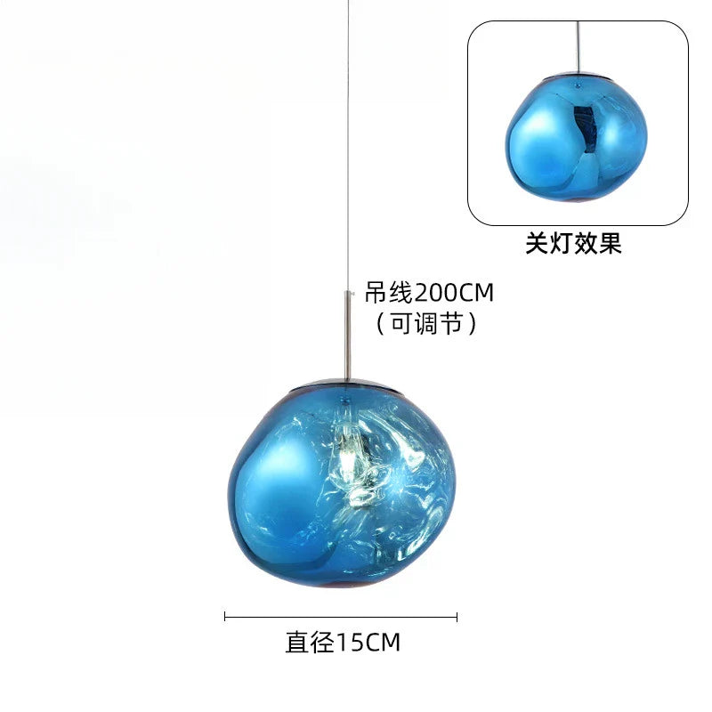 Colorful Postmodern Lava Pendant Lamp - 15" Creative Lighting Fixture for Bar, Desk, Living Room & Dining Room