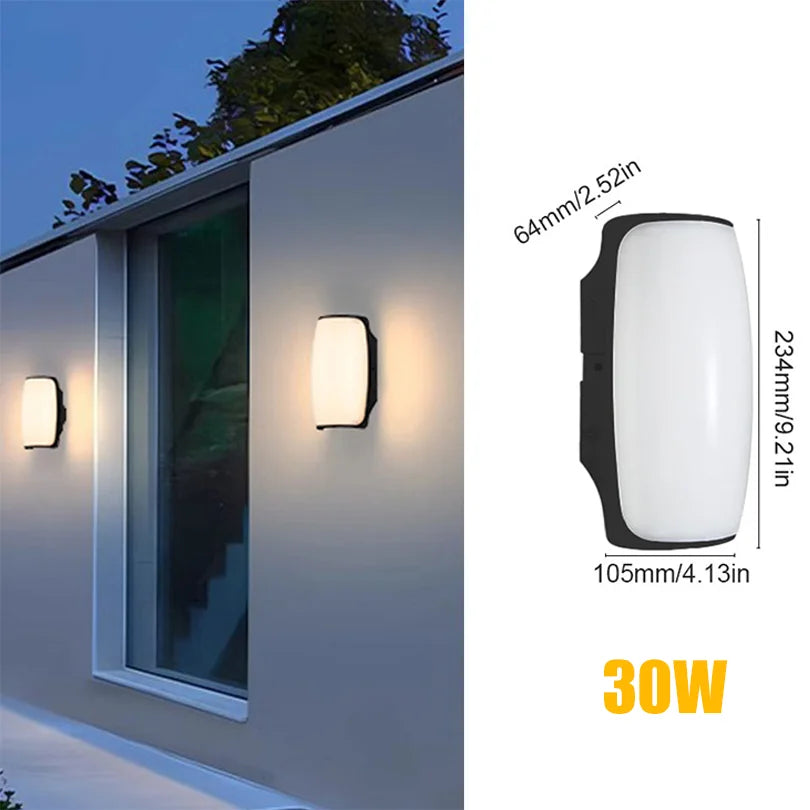 LED Outdoor Wall Light with Motion Sensor - Waterproof IP66 Porch & Garden Lighting for Balcony and Exterior Use