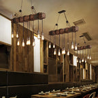 Wooden Decorative Chandelier - American Retro Industrial Style Lighting for Restaurants, Coffee Shops & Bar Counters