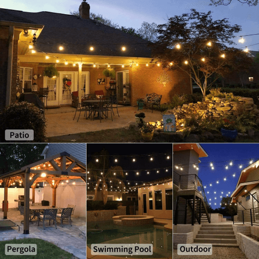 LED Festoon String Lights - 2025 Edition, Waterproof Outdoor Decorative Lighting for Patios, Gardens, and Events