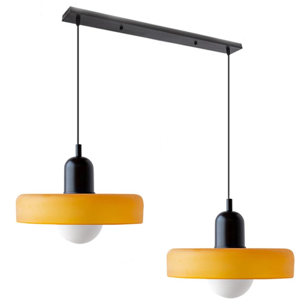 LED Glass Pendant Light with 2 Heads - Modern Design for Kitchen Island & Dining Room Lighting