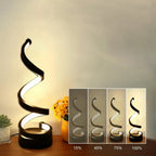Dimmable Spiral Table Lamp with USB Charging - Modern Bedside & Desk Lighting for Home Office & Living Room Use