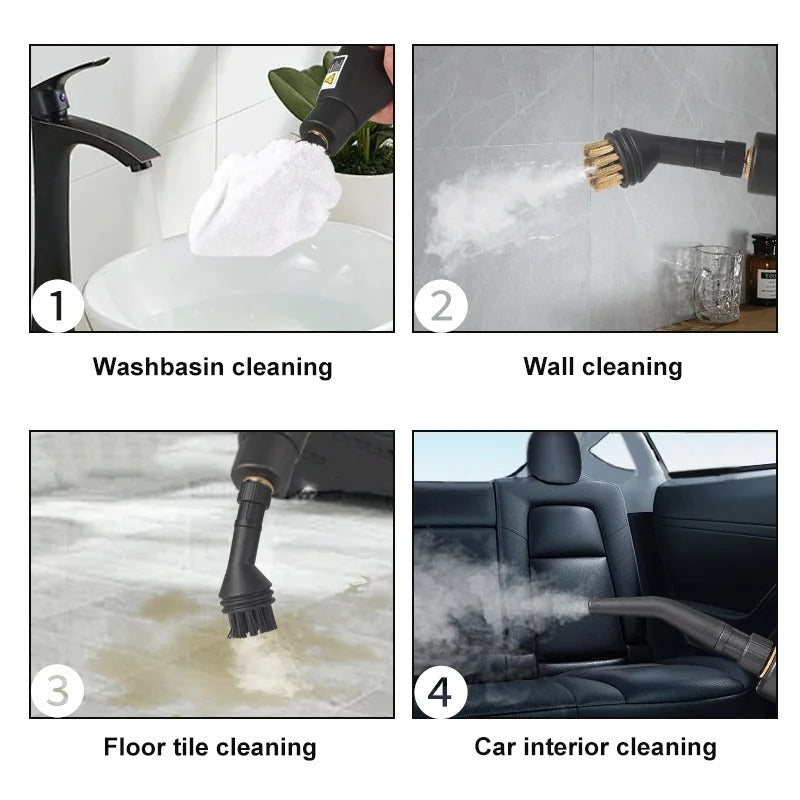 2500W Compact Steam Cleaner | Chemical-Free, High-Pressure & Versatile for Home and Car Cleaning