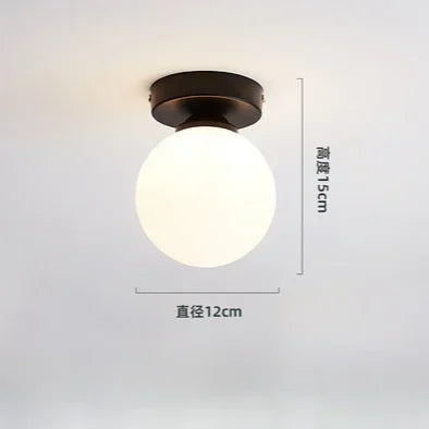 LED Wrought Iron Glass Ceiling Lamp - Modern Nordic Design for Entrance, Porch, Corridor, Balcony & Staircase Lighting