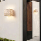 IP65 Waterproof Outdoor LED Wall Lamp with Travertine Stone Design for Garden, Patio & Exterior Lighting