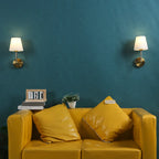 Retro American Wall Lamp for Bedroom, Nightstand & Bathroom Mirror - Luxury Fabric Shade Wall Sconce Lighting Fixture