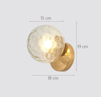 LED Gold Glass Ball Wall Lamp - Modern Indoor Lighting for Living Room, Bathroom, Bedroom, Bedside, Entrance & Porch