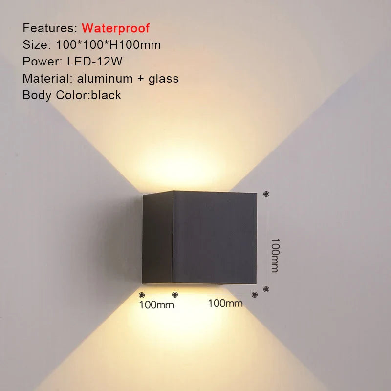 TRAZOS – Modern Round or Square LED Wall Light, Waterproof IP65 Standard, Outdoor Lighting, Ideal for Garden, Veranda or Bedroom