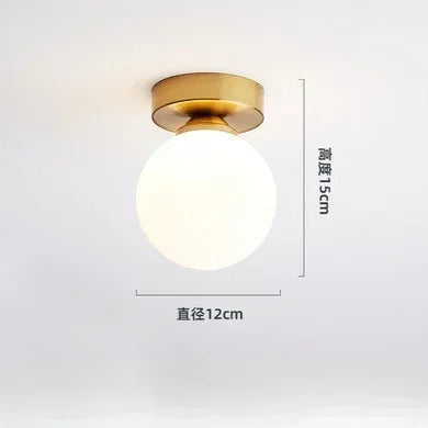 LED Wrought Iron Glass Ceiling Lamp - Modern Nordic Design for Entrance, Porch, Corridor, Balcony & Staircase Lighting