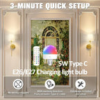 Retro Wall Lamp LED Charge RGB Bulb Removable Wireless Wall Light For Bedroom Corridor Hallway Indoor Luminaire Bedside Light