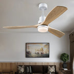 42/52 Inch Solid Wood Ceiling Fan with Remote Control and Light for Living Rooms, Bedrooms, Dining Rooms, and Studies