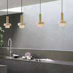 Copper Pendant Light with Natural Volcanic Stone Design for Kitchen Island & Dining Room