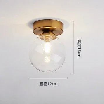 LED Wrought Iron Glass Ceiling Lamp - Modern Nordic Design for Entrance, Porch, Corridor, Balcony & Staircase Lighting