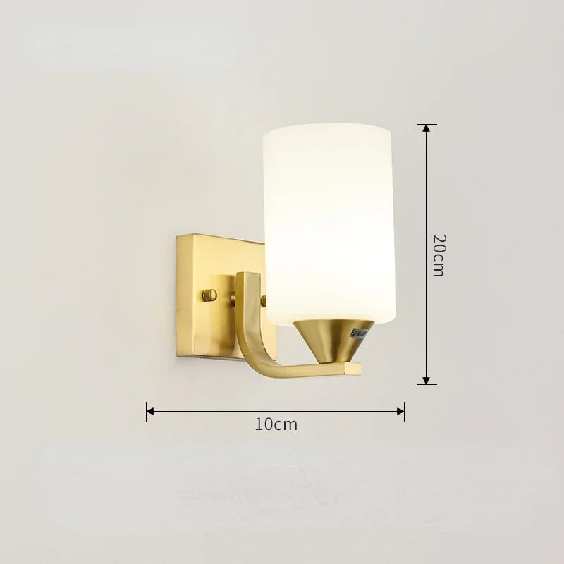 LED Gold Glass Ball Wall Lamp - Modern Indoor Lighting for Living Room, Bathroom, Bedroom, Bedside, Entrance & Porch