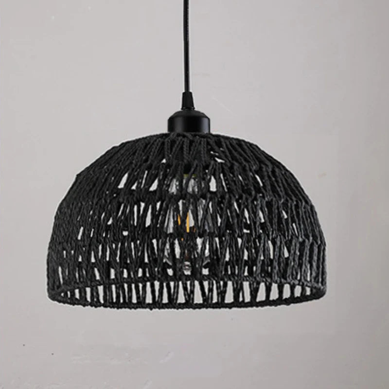 Japanese Hemp Rope Woven Pendant Light Fixture for Restaurant, Tea Room, Bar, and Bedroom Indoor Lighting
