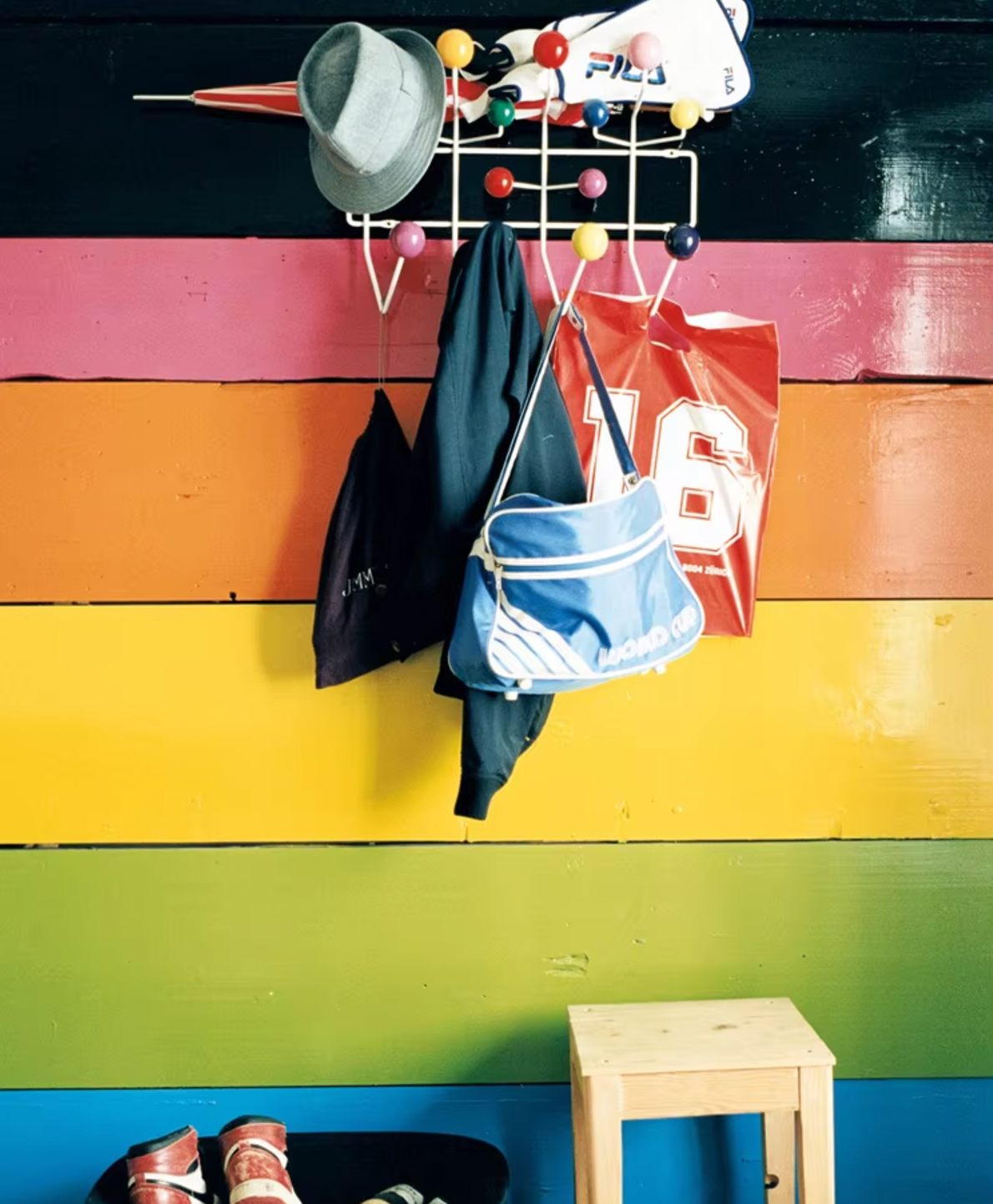 Wall-Mounted Coat Hanger Rack with Hooks for Entryway & Hallway Organization