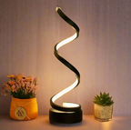 Dimmable Spiral Table Lamp with USB Charging - Modern Bedside & Desk Lighting for Home Office & Living Room Use