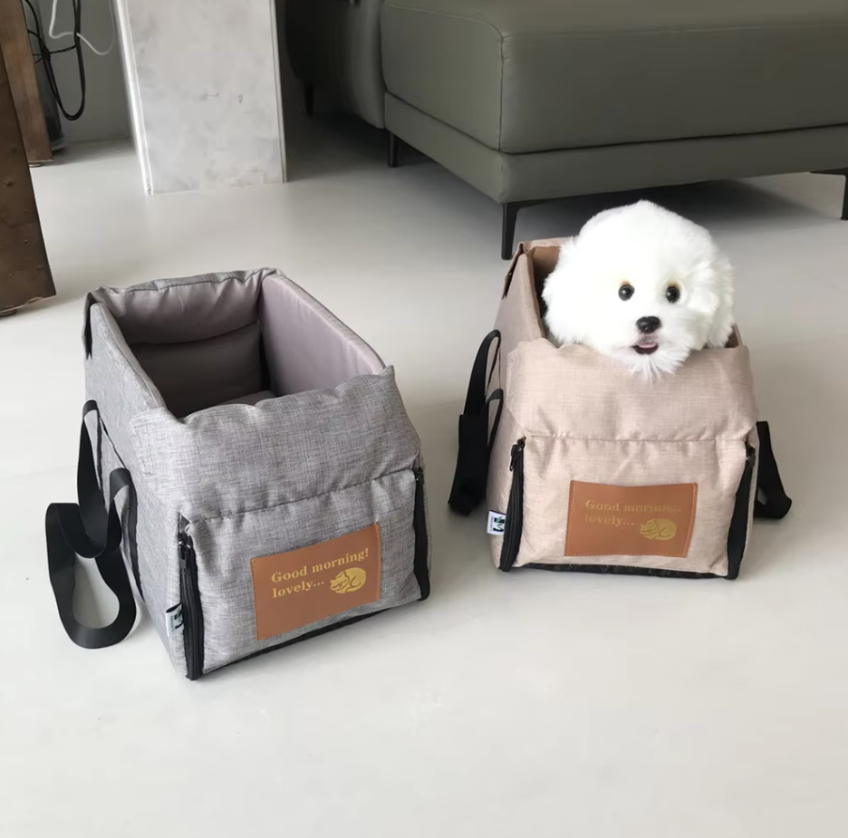 Padded Dog Car Seat | Portable, Safety Belt & Comfortable for Travel with Dogs