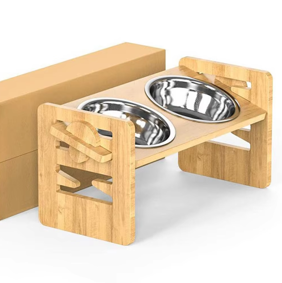 Elevated Pet Feeding Station | Ergonomic, Adjustable Height & Hygienic Stainless Steel Bowls for Small to Large Pets