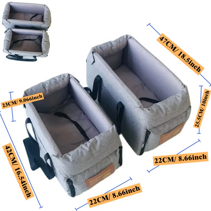 Padded Dog Car Seat | Portable, Safety Belt & Comfortable for Travel with Dogs