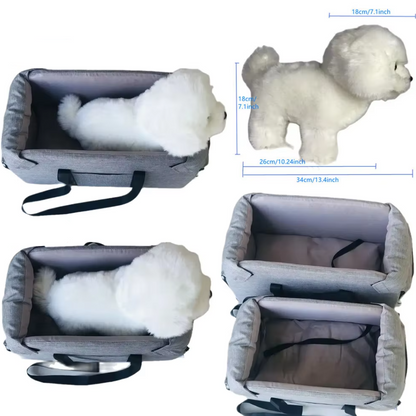 Padded Dog Car Seat | Portable, Safety Belt & Comfortable for Travel with Dogs