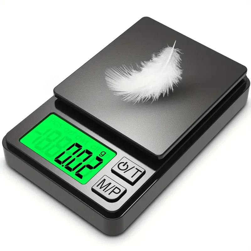 Compact Digital Kitchen Scale | 1000g Capacity, 0.1g Accuracy & Backlit LCD for Home and Travel Use