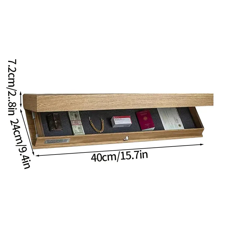 Wall-Mounted Hidden Shelf | Durable Wooden Design with Secret Compartment for Clutter-Free Living Room, Bedroom & Kitchen Storage