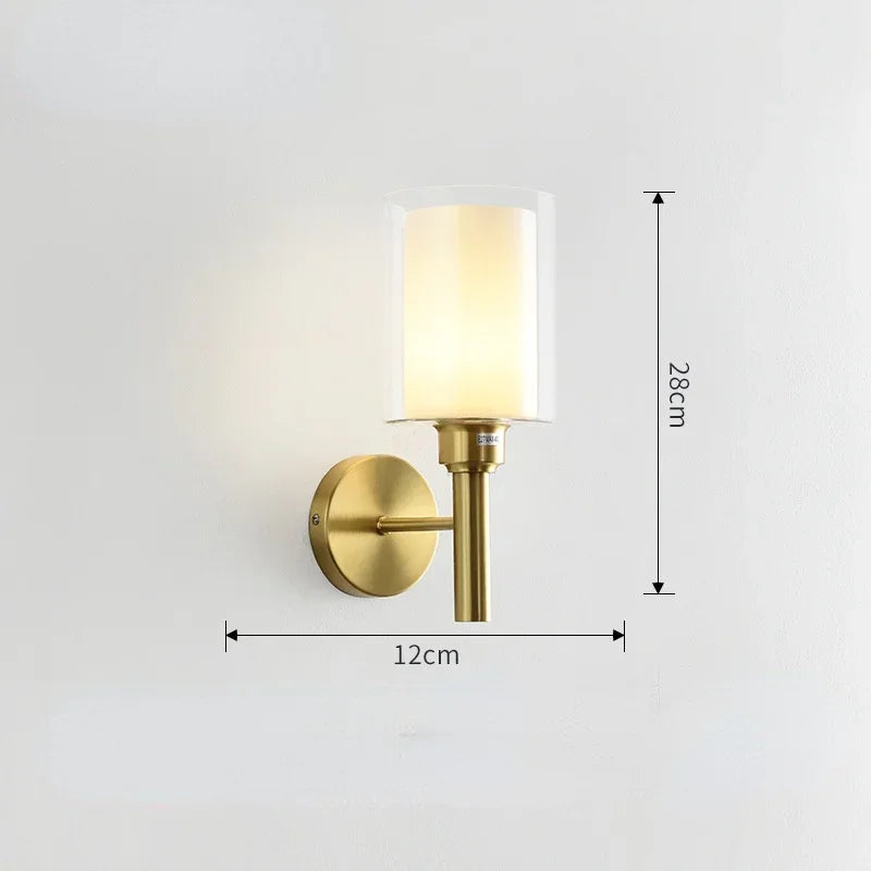 LED Gold Glass Ball Wall Lamp - Modern Indoor Lighting for Living Room, Bathroom, Bedroom, Bedside, Entrance & Porch