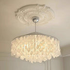 Seashell Pendant Chandelier Light Fixture - Coastal Decor for Living Room & Dining Room