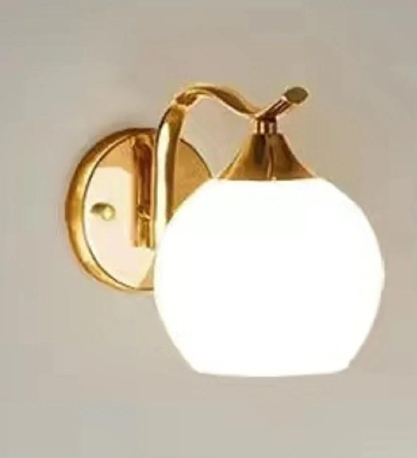 LED Gold Glass Ball Wall Lamp - Modern Indoor Lighting for Living Room, Bathroom, Bedroom, Bedside, Entrance & Porch
