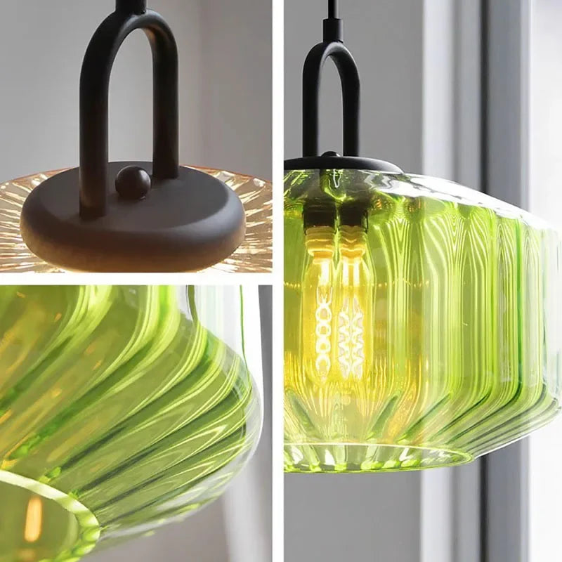 Retro Glass Pendant Light Fixture - Nordic Loft Style for Kitchen Island & Dining Room Lighting