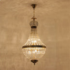 Crystal Pendant Light for High-Rise Villa & Duplex Living Rooms - American Restaurant Fixture