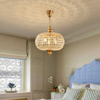 Crystal Pendant Light for High-Rise Villa & Duplex Living Rooms - American Restaurant Fixture