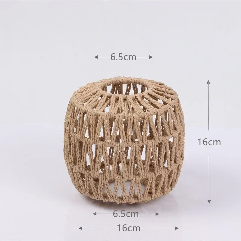 Rattan Pendant Light Fixture - Wicker Lampshade for Ceiling & Table Lighting - Ideal for Home Decor & Ambient Illumination
