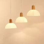 Nordic Wood Chandelier for Dining Room - Modern Minimalist 3-Head Fixture for Small Spaces & Restaurants
