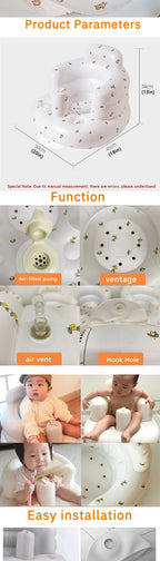 Baby Inflatable Sofa Seat | Eco-Friendly PVC, Portable & Ideal for Learning, Bath Time, and Feeding