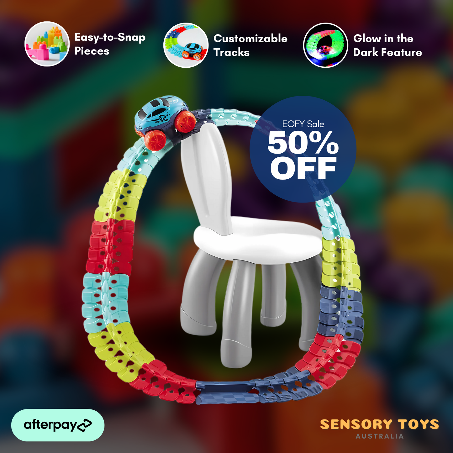 Gravity Car & Track Set | Glow-in-the-Dark, Easy Assembly & Ideal for Kids' Imaginative Racing Adventures