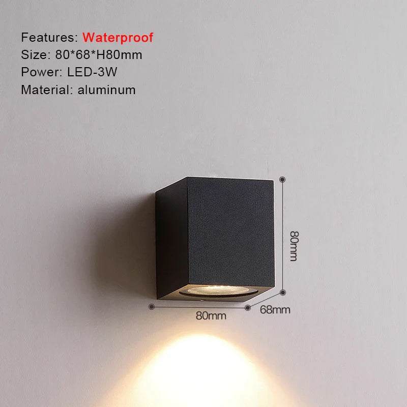 TRAZOS – Modern Round or Square LED Wall Light, Waterproof IP65 Standard, Outdoor Lighting, Ideal for Garden, Veranda or Bedroom