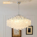 Seashell Pendant Chandelier Light Fixture - Coastal Decor for Living Room & Dining Room