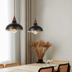 LED Wood Pendant Light Fixture - E27 Hanging Chandelier for Industrial Living Room, Bedroom & Kitchen Decor Lighting