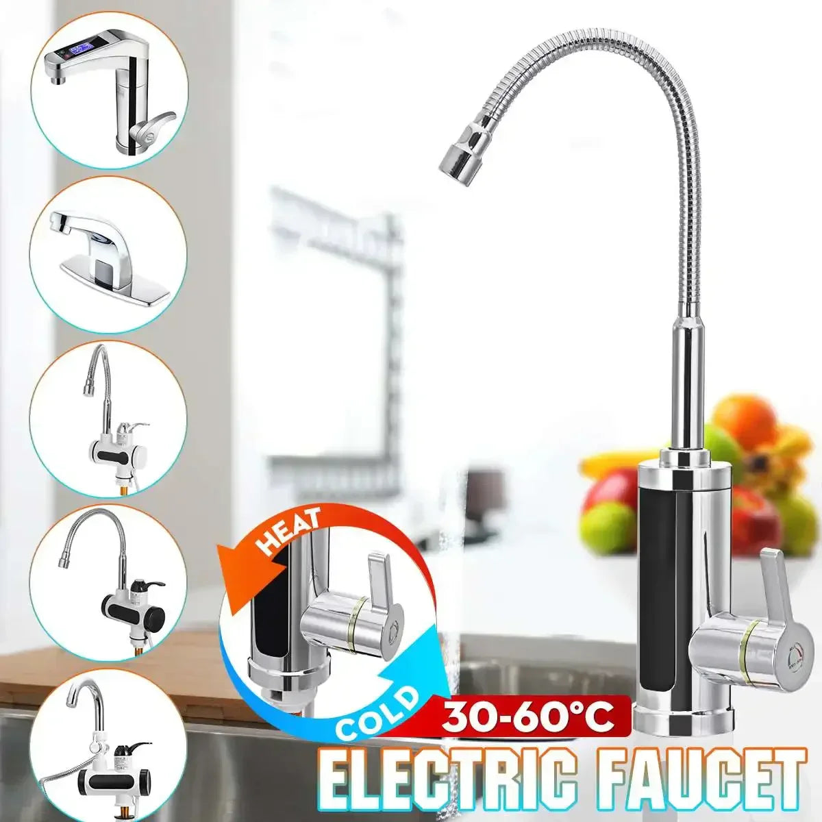 3000W Electric Instant Hot Water Tap | Energy-Efficient, Dual Function & Easy Installation for Kitchen and Bathroom