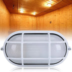 In-Ground Outdoor Sauna Steam Room Light Fixture - Oval Round Design for Stair, Patio & Garden Floor (Excludes Light Bulbs)