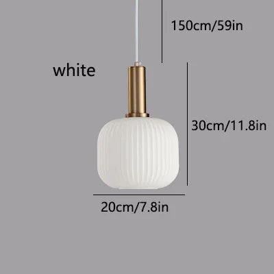 LED Glass Stripe Pendant Light - Creative E27 Hanging Fixture for Home Decoration in Living Room & Kitchen