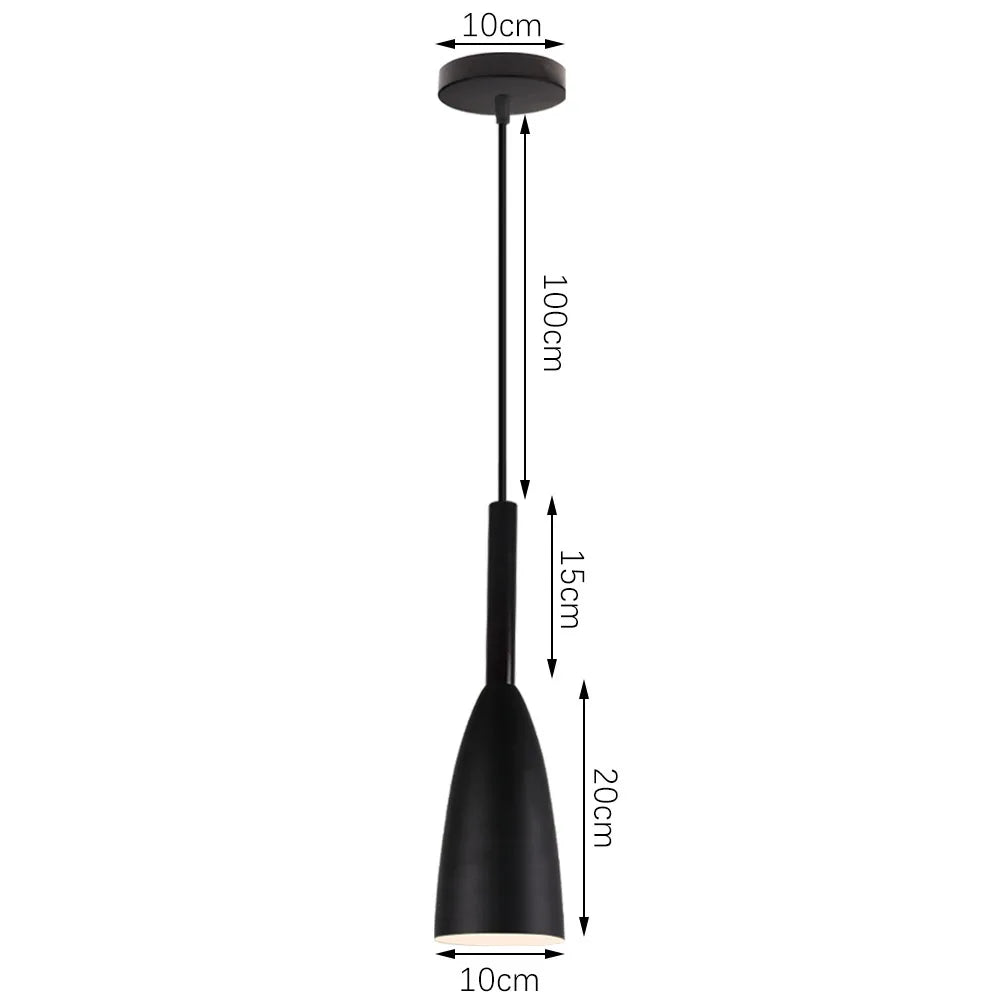 LED Wood Pendant Light Fixture - E27 Hanging Chandelier for Industrial Living Room, Bedroom & Kitchen Decor Lighting