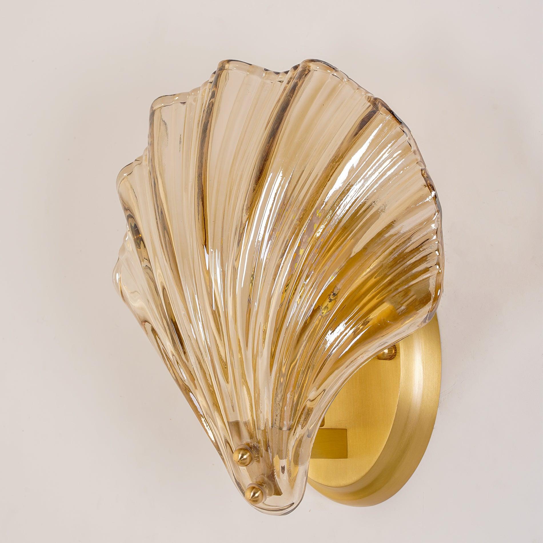 Shell Wall Light Fixture - Coastal Style Sconce for Living Room, Bedroom, and Hallway Decor