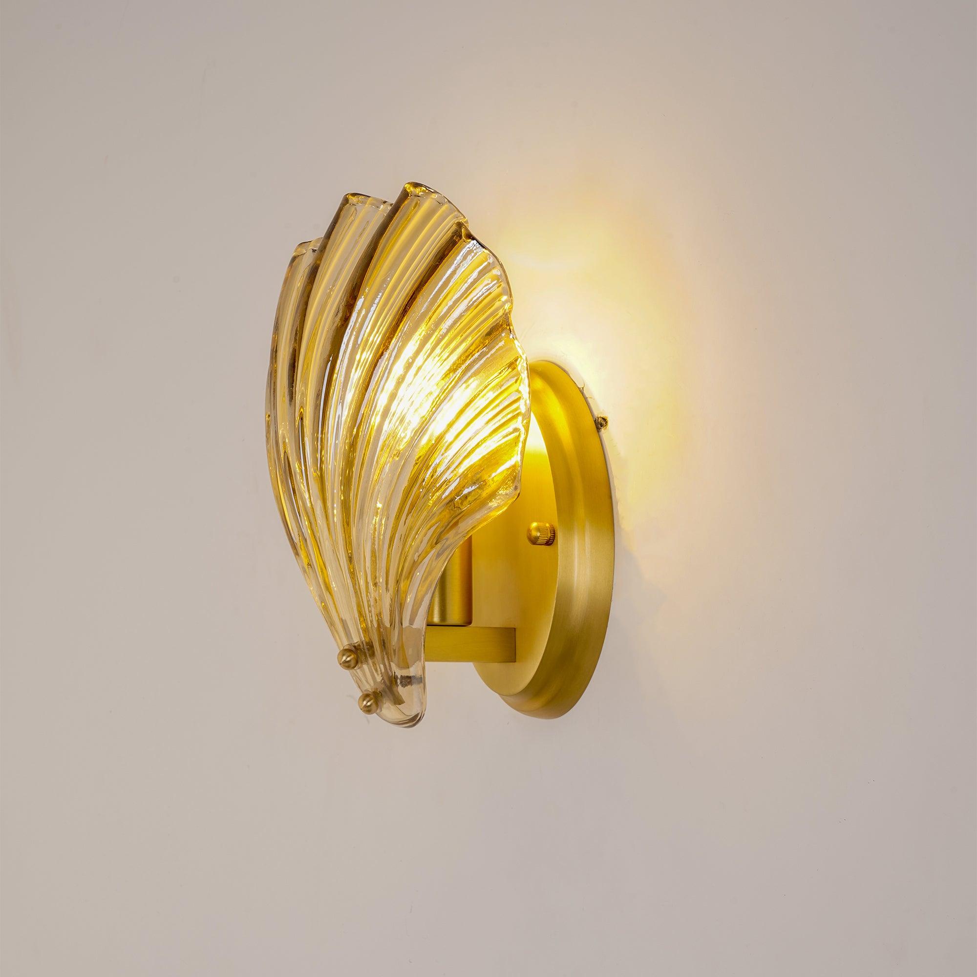 Shell Wall Light Fixture - Coastal Style Sconce for Living Room, Bedroom, and Hallway Decor