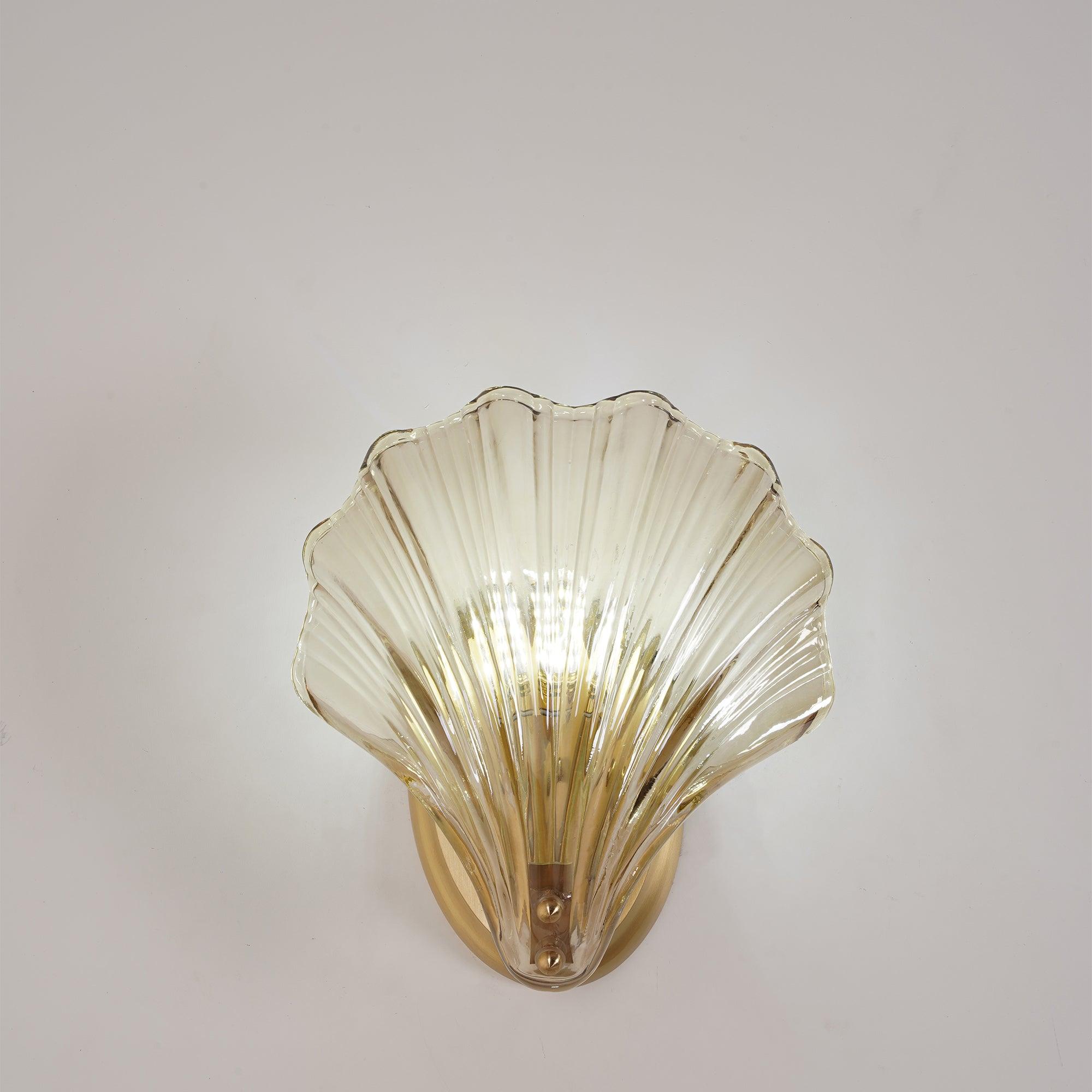 Shell Wall Light Fixture - Coastal Style Sconce for Living Room, Bedroom, and Hallway Decor