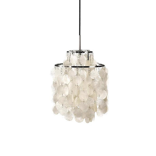 Vintage Natural Seashell Pendant Light Fixture for Coastal Home Decor & Dining Spaces