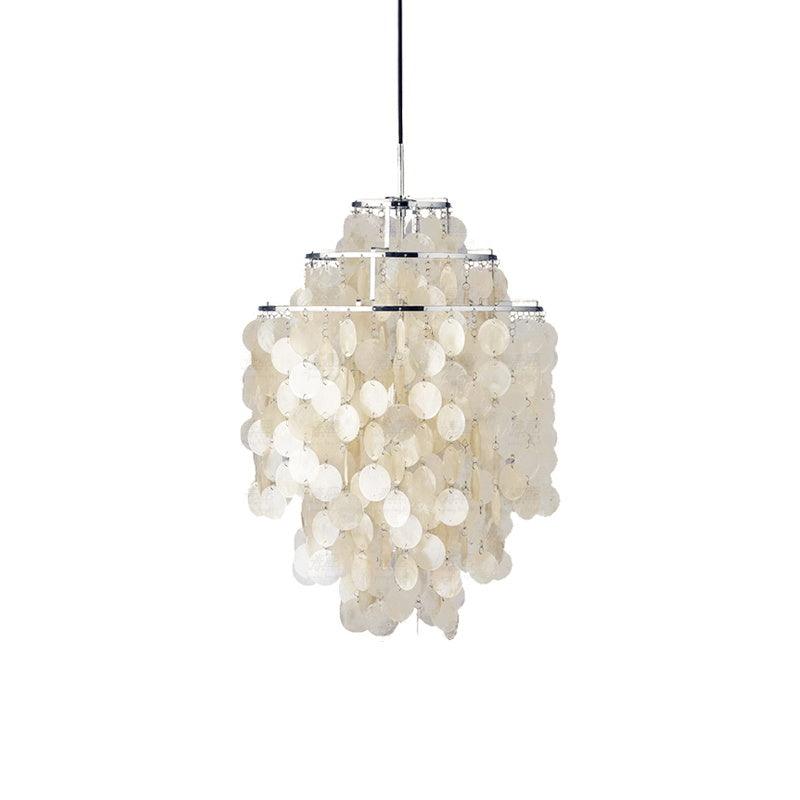 Vintage Natural Seashell Pendant Light Fixture for Coastal Home Decor & Dining Spaces