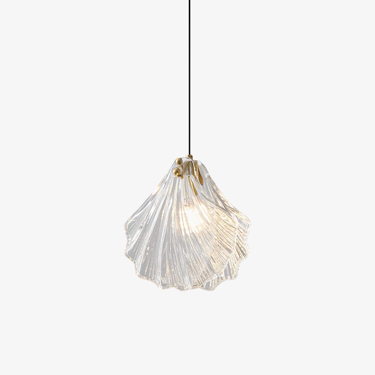 Shell Mini Pendant Light Fixture - Coastal Style Hanging Lamp for Kitchen Island & Dining Room
